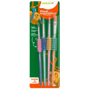 Pincel Ergonomico com 4 Pecas - Leo-Leo